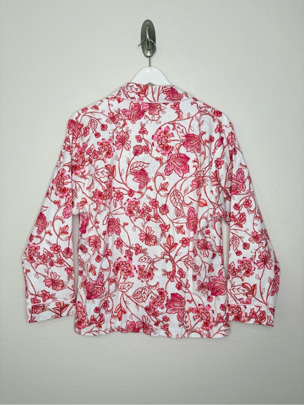 The Cat’s Pajamas Floral Cotton Pajama Set Pink White Soft Women’s Small - Picture 6 of 16